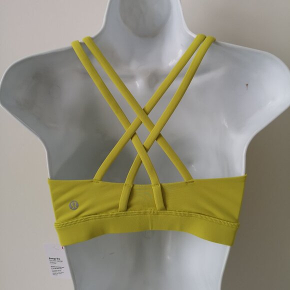 NWT LULULEMON YLSR Yellow LTWT Luxtreme Fabric B/C Cup All Sport Energy Bra 6 - Picture 4 of 7